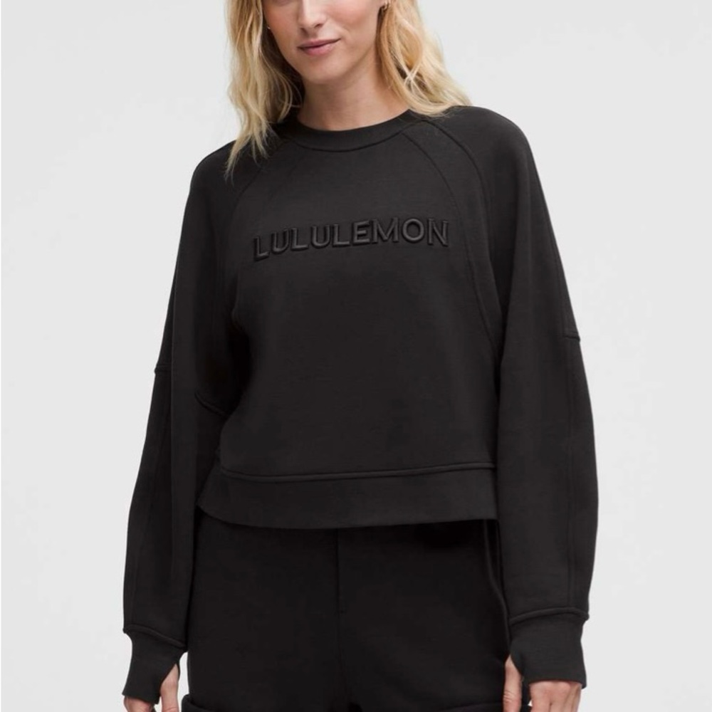 Lululemon Wordmark Scuba Oversized Pullover Black - Picture 4 of 7